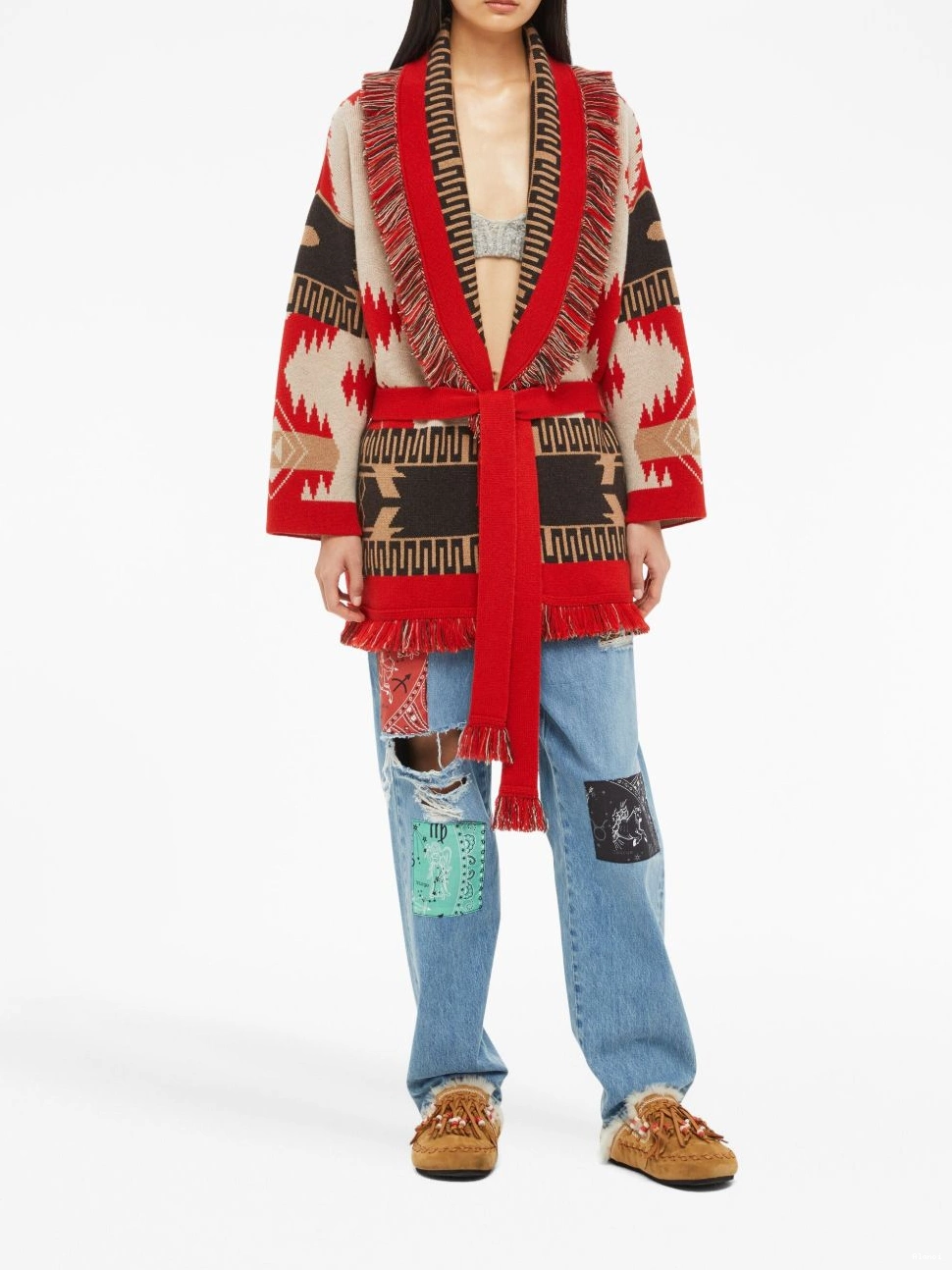 Affordable jacquard Women cardigan Icon Alanui cashmere 0804